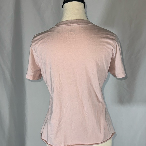 NIKE • Light Pink Logo Tee Raw Hem Women’s Size Small - Picture 3 of 7